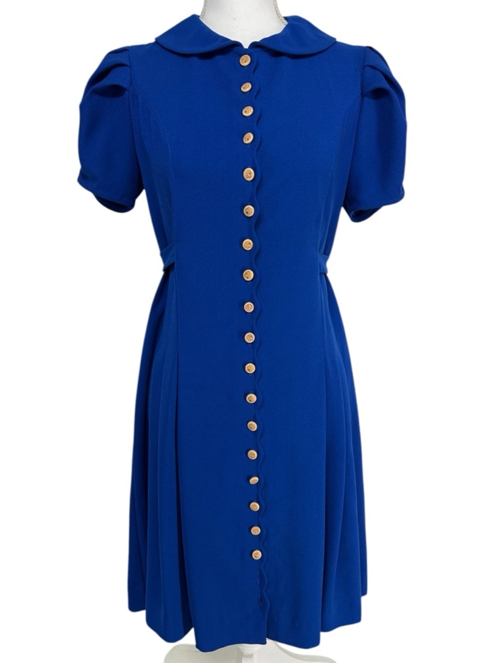 BETSEY JOHNSON / Royal Blue Retro Button Down Dress / Size 4 (Estimated)